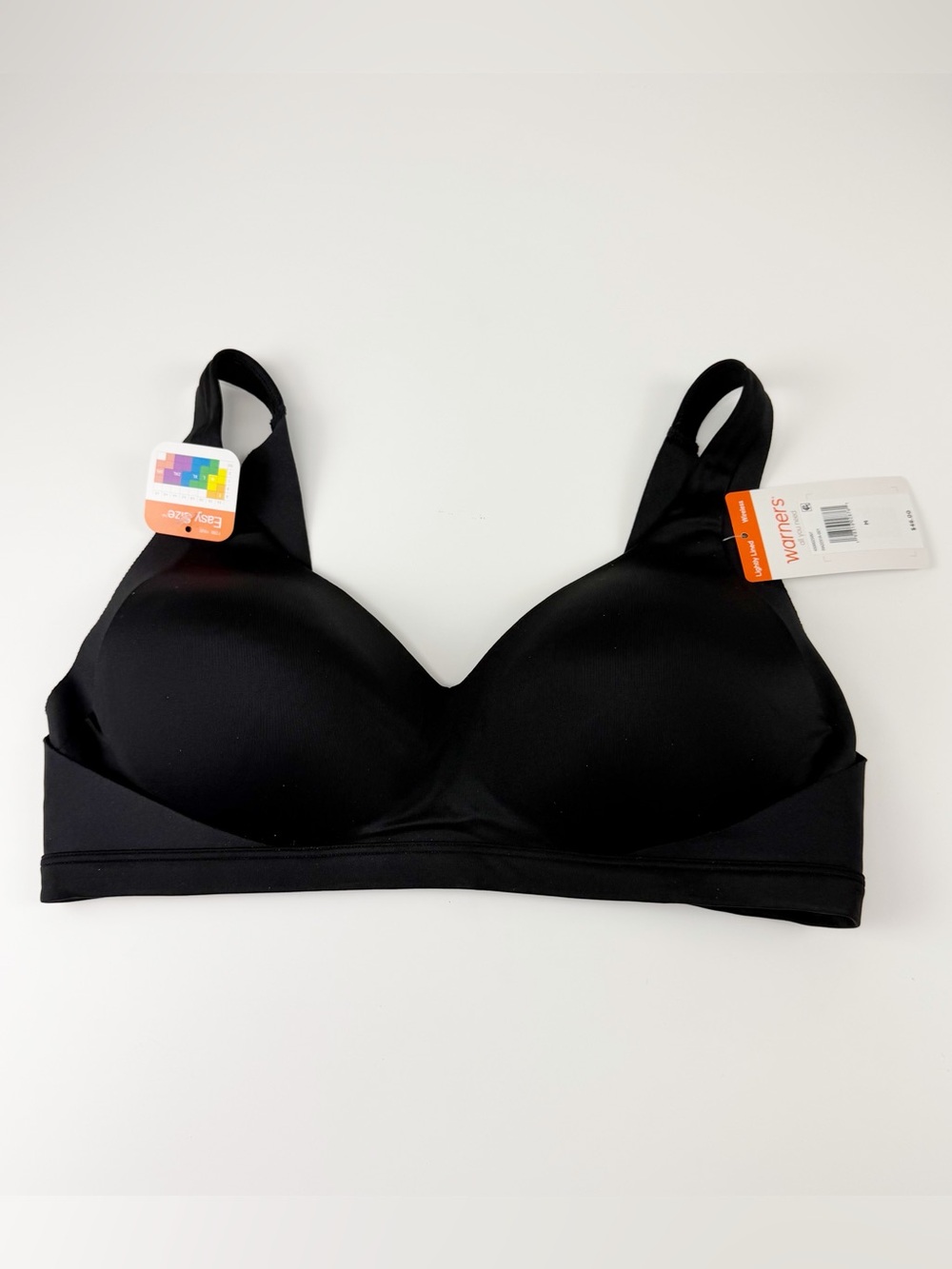 Warners Bra Womens Medium Black Lightly Lined Wireless $46 NWT NEW